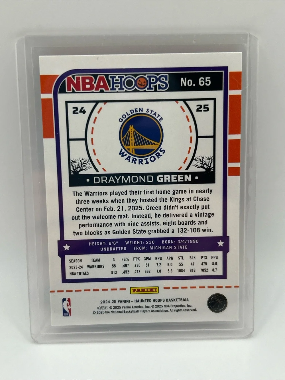 Golden State Warriors Draymond Green NBA Haunted Hoops Basketball Trading Card🎃